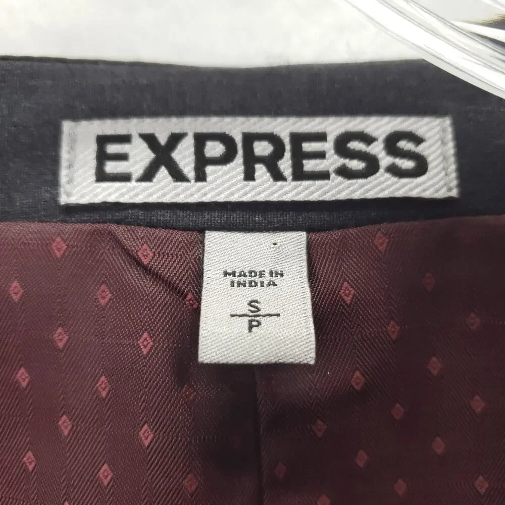 Express Vest Mens Small Gray Suit Waistcoat Five Button Adjustable Back Formal